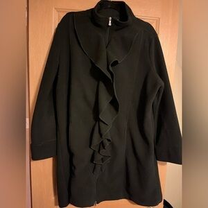 Sarah Spencer Woman’s Plus Black Zip Up Midi Coat 1X